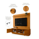 Ver imagem 2 de Home Theater Rack Siena 2 Portas com Kit Rodízios P/ Tv até 75" - Cinamomo Madetec
