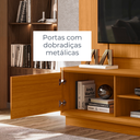 Ver imagem 5 de Home Theater Rack Siena 2 Portas com Kit Rodízios P/ Tv até 75" - Cinamomo Madetec