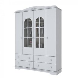 Guarda-Roupa Infantil 4 Portas 4 Gavetas Provençal Henn - 2 Guarda-Roupa Infantil 4 Portas 4 Gavetas Provençal Henn - 2