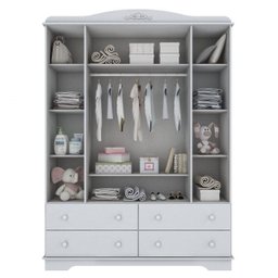 Guarda-Roupa Infantil 4 Portas 4 Gavetas Provençal Henn - 3 Guarda-Roupa Infantil 4 Portas 4 Gavetas Provençal Henn - 3