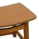 Ver imagem 3 de Puff Confort Madeira Maciça Assento Anatômico - Amêndoa Estofado Corano Caramelo