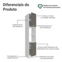 Ver imagem 3 de Paneleiro 40 Cm 2 Portas e 2 Nichos Branco/cinza Vik Madesa