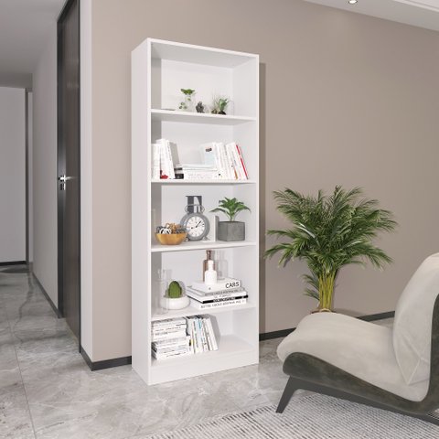 Estante Multiuso Office 59,8x160cm com 5 Nichos Branco Me4141