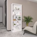 Ver imagem 1 de Estante Multiuso Office 59,8x160cm com 5 Nichos Branco Me4141