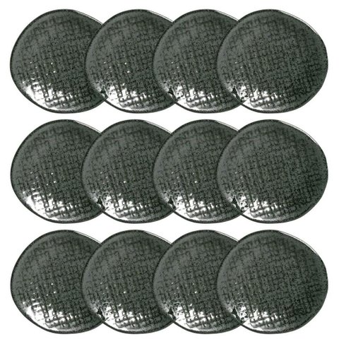 Jogo 12 Ramequins Cerâmica Stoneware 57ml Orgânico Juta Greenery Porto Brasil Molho Shoyu Sushi