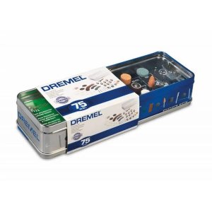 Kit Para Retifica com 75 Acessórios + Caixa Metálica - Dremel
