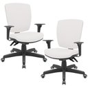 Ver imagem 1 de Kit 02 Cadeiras de Escritório Diretor Office Giratória Preto Alta Flexi P03 Vinil Branco - Lyam Lyam