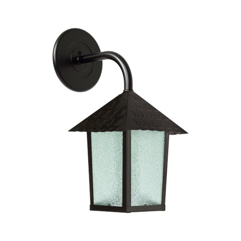Arandela Blumenau Colonial Quadrada Vidro Pontilhado E27 Bivolt Preto Fosco