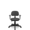 Ver imagem 1 de Cadeira Giratória Operativa Secretária Plus Nr17 Plaxmetal com Braço Reg Couro Ecológico Preta