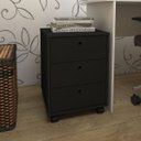 Ver imagem 1 de Gaveteiro com Rodízios New 3 Gavetas Preto - Artany