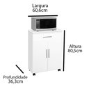Ver imagem 5 de Balcão Multiuso com 2 Portas e Gaveta Liz - Branco - Móveis Primus