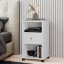 Ver imagem 1 de Mesa de Cabeceira Otto 1 Gaveta e Rodízios – Branco – Móveis Primus