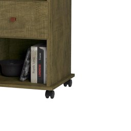 Mesa de Cabeceira Otto 1 Gaveta e Rodízios – Amendoa Wood – Móveis Primus - 3