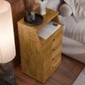 Mesa de Cabeceira com Gavetas Apoio Lateral para Cama Box Gaveteiro Estreito Alto Móveis para Quarto - 4