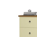 Ver imagem 2 de Mesa de Cabeceira Retrô com 3 Gavetas Creta - Pérola com Freijó - Móveis Primus