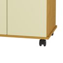 Ver imagem 3 de Multiuso com 2 Portas e Pés Rodízios Nara - Mel com Pérola - Móveis Primus