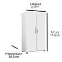 Ver imagem 5 de Multiuso com 2 Portas e Pés Rodízios Nara - Mel com Pérola - Móveis Primus