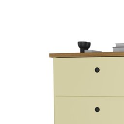 Cômoda com 4 Gavetas Retrô Lottus - Pérola com Freijó - Móveis Primus - 2