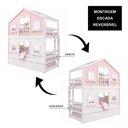 Ver imagem 6 de Treliche Infantil Casinha Dos Sonhos com Fechamento Inferior Branco em Madeira Maciça Rosa | Branco
