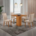 Ver imagem 7 de Mesa de Jantar Loren 90cm Tampo MDF Canto Reto Laminado com 4 Cadeiras Lira