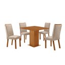 Ver imagem 1 de Mesa de Jantar Loren 90cm Tampo MDF Canto Reto Laminado com 4 Cadeiras Lira