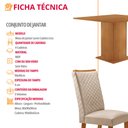 Ver imagem 2 de Mesa de Jantar Loren 90cm Tampo MDF Canto Reto Laminado com 4 Cadeiras Lira