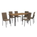 Ver imagem 1 de Conjunto de Mesa Completo com 6 Cadeiras Estofadas Cmc1005prf Kappesberg Crome