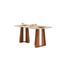 Ver imagem 2 de Mesa de Antar Karen 1700 Tampo Chanfrado 2026 Marrom/Freijo/Off White