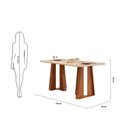 Ver imagem 3 de Mesa de Antar Karen 1700 Tampo Chanfrado 2026 Marrom/Freijo/Off White