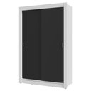 Ver imagem 3 de Guarda-roupa Solteiro 2 Portas de Correr 2 Gavetas Branco/preto Vivare Madesa
