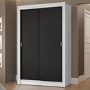 Ver imagem 1 de Guarda-roupa Solteiro 2 Portas de Correr 2 Gavetas Branco/preto Vivare Madesa