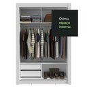 Ver mais imagens de Guarda-roupa Solteiro 2 Portas de Correr 2 Gavetas Branco/preto Vivare Madesa