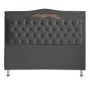 Ver imagem 1 de Cabeceira de Cama Box Helena Casal 140 Cm Capitonê Retro Botão Encapados Suede Grafite Eli Móveis