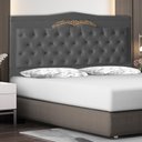 Ver imagem 2 de Cabeceira de Cama Box Helena Casal 140 Cm Capitonê Retro Botão Encapados Suede Grafite Eli Móveis