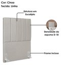 Ver imagem 4 de Cabeceira Solteiro 100 Cm com Frame Dalia Linho Cinza Artte