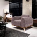 Ver imagem 6 de Kit 2 Poltronas Decorativas Sala de Estar Base de Madeira Euro Veludo Rosê - Gran Belo
