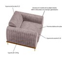 Ver imagem 3 de Kit 2 Poltronas Decorativas Sala de Estar Base de Madeira Euro Veludo Rosê - Gran Belo