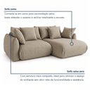 Ver mais imagens de Sofá Cama Modular Orgânico Retrátil 3 Lugares com Almofadas 200cm Malibu