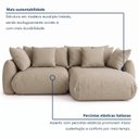 Ver imagem 5 de Sofá Cama Modular Orgânico Retrátil 3 Lugares com Almofadas 200cm Malibu