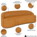 Ver imagem 3 de Sofá 4 Lugares para Sala de Estar Living 230cm Theo D06 Sintético Caramelo - Mpozenato
