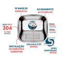 Ver imagem 2 de Tanque Inox 40x34 Pequeno - Sobrepor e Embutir - As 304
