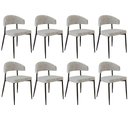 Ver imagem 1 de Kit 08 Cadeiras Estofada para Sala de Jantar Serena Preto C01 Linho Lautrec Off White - Lyam Decor