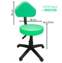 Ver imagem 3 de Cadeira Giratoria Mocho Verde com Encosto Alto e Couro Sintético