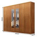Ver imagem 2 de Guarda Roupa Casal Livorno Plus 6 Portas 4 Gavetas com Espelho Cinamomo - Novo Horizonte