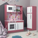 Ver imagem 6 de Armário Infantil Aquarel Cozinha com Refrigerador Lux 5 Portas MDF 15mm 114cm Branco e Rosa