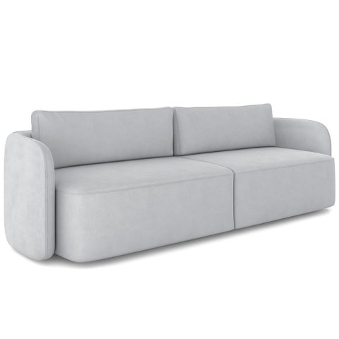 Sofá 3 Lugares Sala Living Orgânico 220cm Oregon K01 Veludo Cinza - Lyam Decor