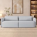 Ver imagem 2 de Sofá 3 Lugares Sala Living Orgânico 220cm Oregon K01 Veludo Cinza - Lyam Decor