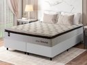 Ver imagem 1 de Conjunto Cama Box Super King c/ Molas Ensacadas New York Branco 193x203x73