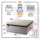 Ver imagem 3 de Conjunto Cama Box Super King c/ Molas Ensacadas New York Branco 193x203x73
