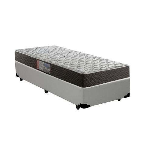 Cama Box Solteiro Colchão Mola Bonnel Belos Sonhos + Box Suede 60x88x188 Cinza
